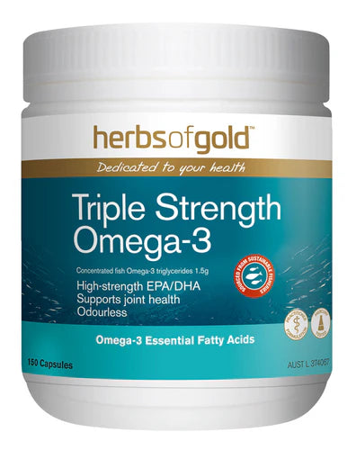 Triple strength Fish Oil Omega-3 by Herbs of Gold 150 Capsules