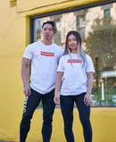 SUPPWORLD STAPLE TEE WHITE/ RED LOGO